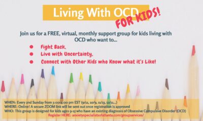 Living with OCD-For Kids! (Free Monthly Support Group)